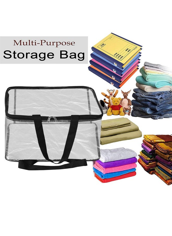TULMAN Product Title: TULMAN 28 L Multipurpose Transparent Storage Bag for Clothes, Sarees & Organizing - 40x32x22 cm - Set of 8 - PVC Packing Organizer  - Image 5