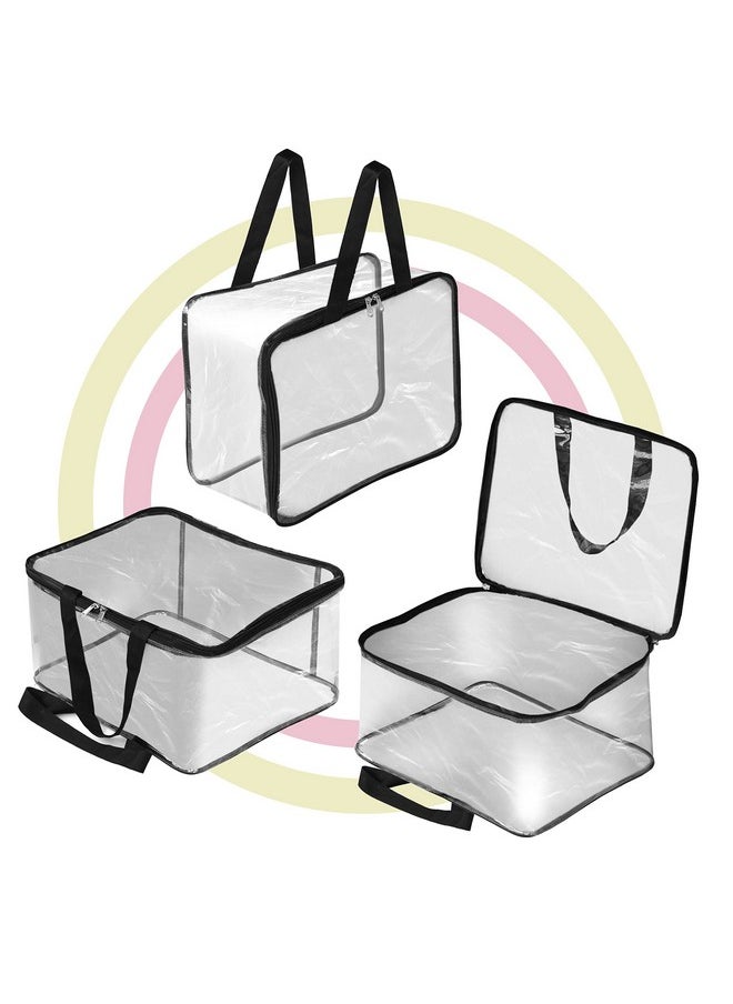 TULMAN Product Title: TULMAN 28 L Multipurpose Transparent Storage Bag for Clothes, Sarees & Organizing - 40x32x22 cm - Set of 8 - PVC Packing Organizer  - Image 4