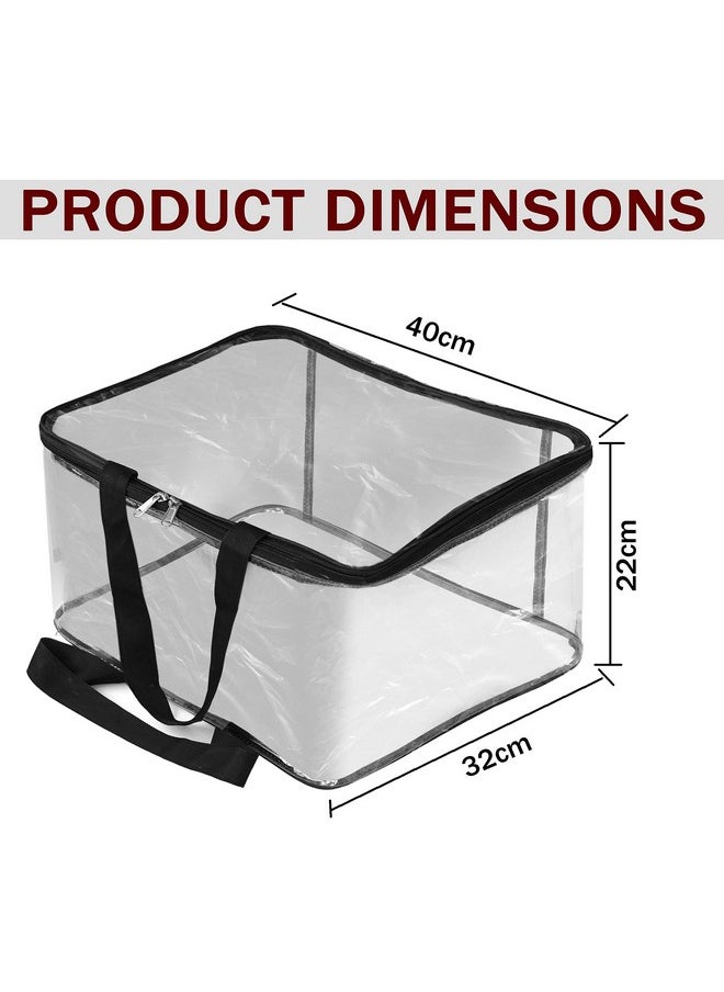 TULMAN Product Title: TULMAN 28 L Multipurpose Transparent Storage Bag for Clothes, Sarees & Organizing - 40x32x22 cm - Set of 8 - PVC Packing Organizer  - Image 2