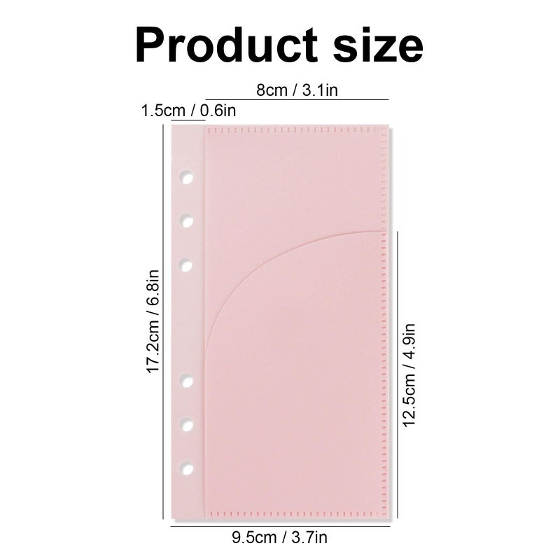 Koqye A6 Binder Pockets with No Zipper, Koqye Pink 10 Pcs Plastic Zipless Budget Envelopes, Two Pockets Frosted Cash Envelopes Money Bag for Budgeting, Cash Stuffing - Image 3