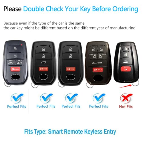 Autophone Key Fob Cover with keychain Compatible with Toyota 2025-2026 Camry 4Runner,2021-2026 Venza,Sienna, 2019-2026 Land Cruiser,Fortuner,Mirai, 2023-2026 Highlander,Prius,Corolla (Silver) - Image 2