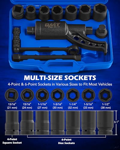 Orion Motor Tech Torque Multiplier, 11pc 1" Drive Heavy Duty Torque Multiplier Wrench Set with 8 Cr-V Sockets 21-38mm, 6800 Nm 1:64 Labor Saving Lug Nut Remover for Semi Trucks RVs Buses - Image 3