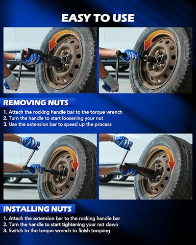 Orion Motor Tech Torque Multiplier, 11pc 1" Drive Heavy Duty Torque Multiplier Wrench Set with 8 Cr-V Sockets 21-38mm, 6800 Nm 1:64 Labor Saving Lug Nut Remover for Semi Trucks RVs Buses - Image 4