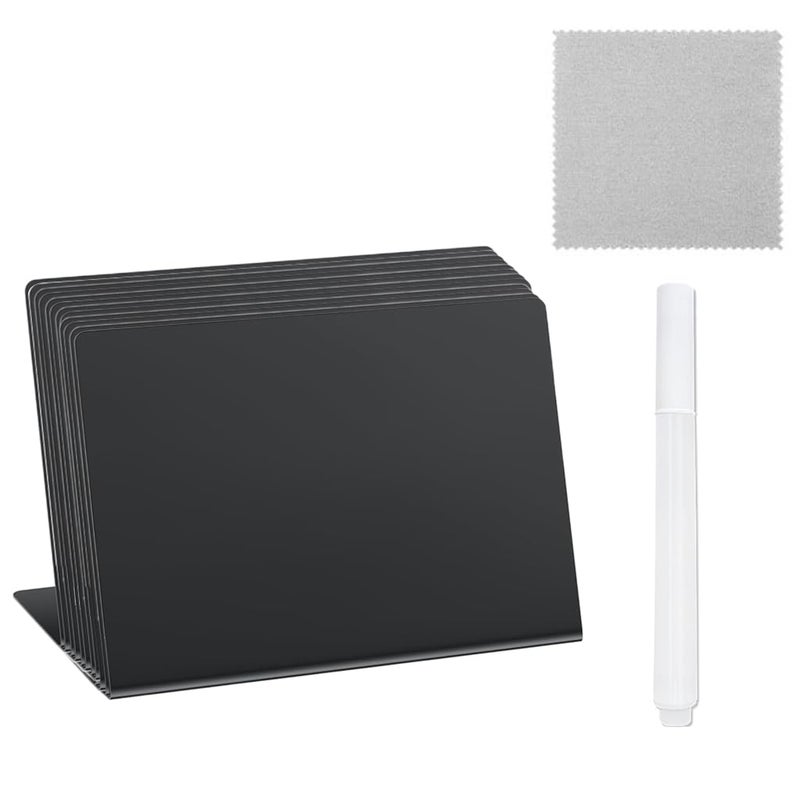 Climberty ® 12Pcs Reuseable Price Display Stands 4" x 3" Chalkboard Stand for Displaying Price, Dish Name, with White Marker & Wipe Cloth, Versatile Samll Display Stand for Buffet Party, Bakery - Image 1