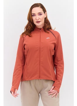 Women Sportswear Fit Long Sleeve Training Jacket, Copper Red