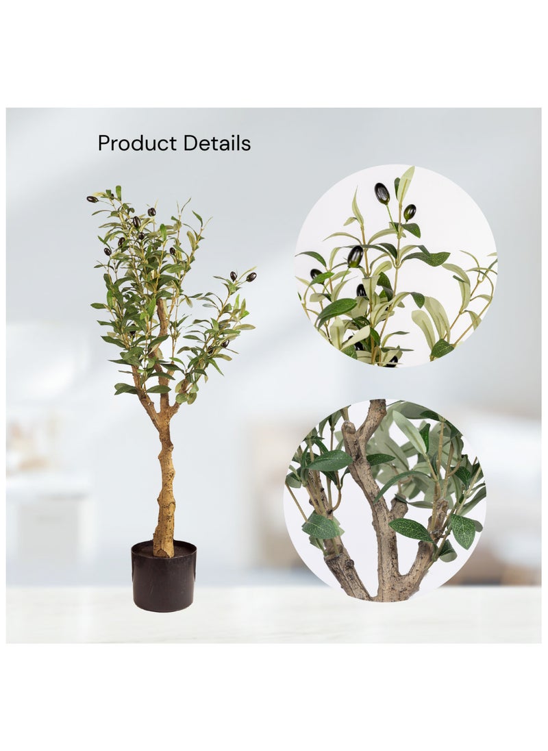 Gulf Flowers Gulf Flowers 90cm Aritifcial Olive Tree - Realistic Touch Faux Olive Plant for your Home Office Indoor Outdoor Entry way Decor  - Image 3