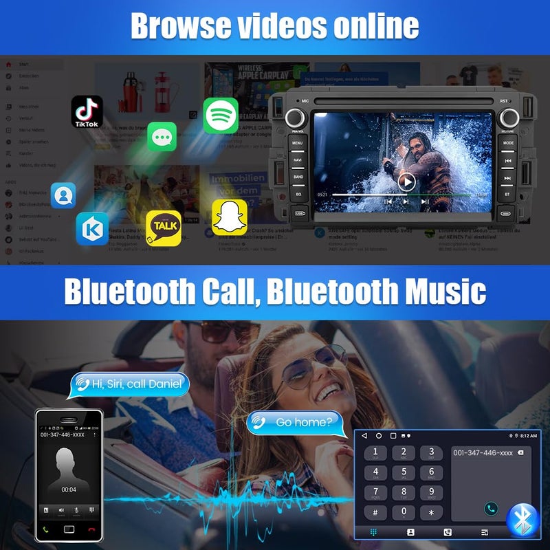 Vratzn Car Radio Stereo for Chevrolet Silverado GMC Sierra Yukon 2007-2013 Android 13 CarPlay Android Auto GPS Navigation Bluetooth FM 7-inch Screen Head Unit - Image 5