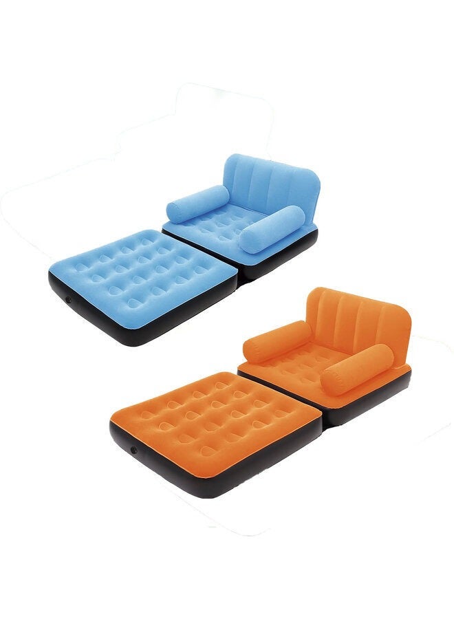 Inflatable Couch Inflatable Sofa with L-shaped Armrest,Portable Blow Up Sofa, Air Chaise Lounge, Lazy Couch for Indoor - Image 1
