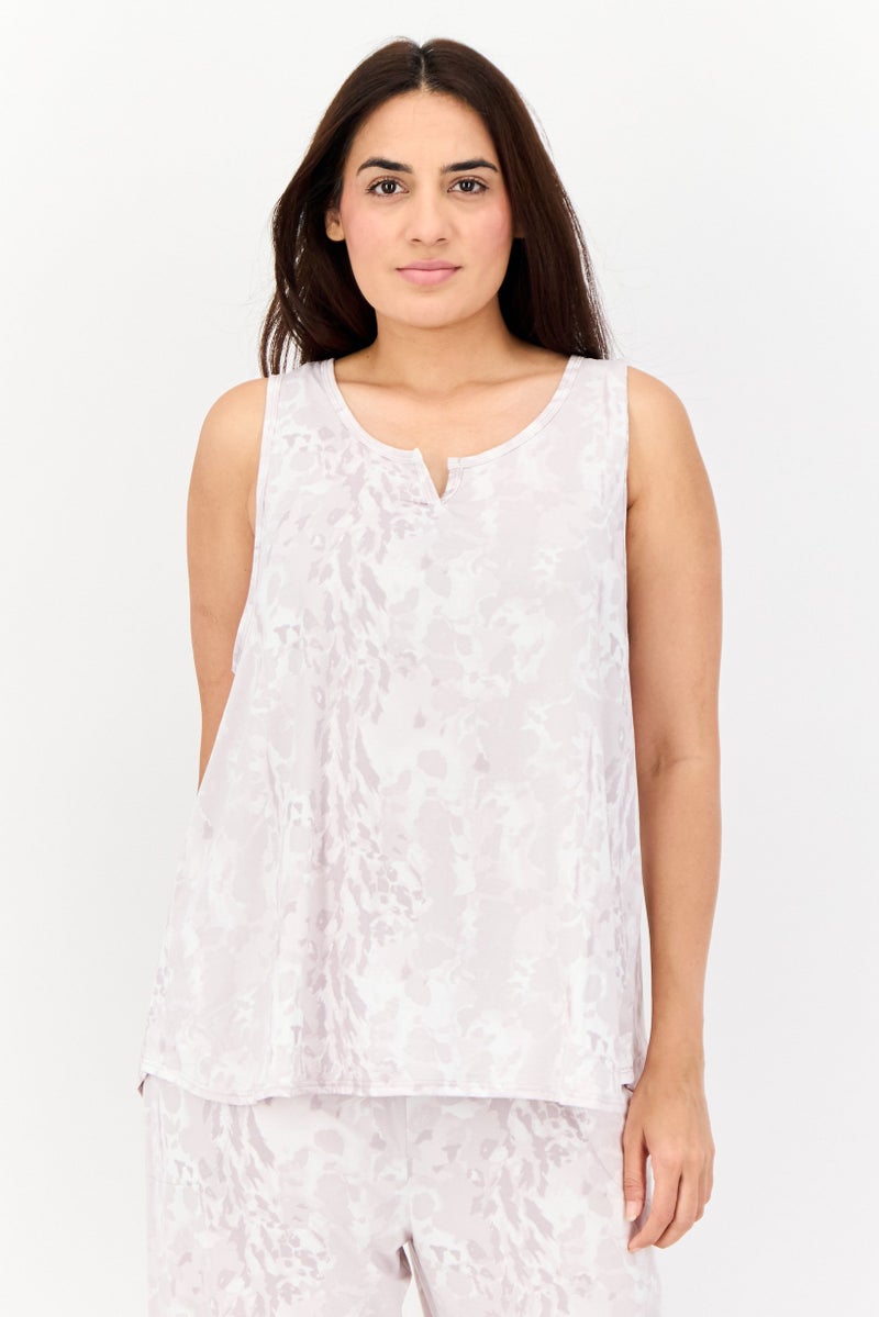 Jones New York Women 2 Peices Allover Print Top And Pajama Set, Multicolor - Image 3