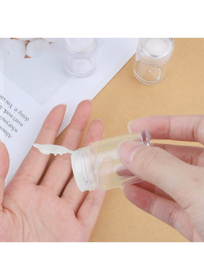 glasstore - 6 Pcs Plastic Loose Powder Jar 10G Clear Refillable Face Powder Case Cosmetic Sample Pots Bottles Eyeshow Powder Box Concealer Powder Sifter Container With 12 Holes (Clear Lid) - Image 1
