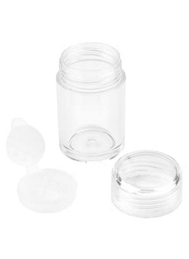 glasstore - 6 Pcs Plastic Loose Powder Jar 10G Clear Refillable Face Powder Case Cosmetic Sample Pots Bottles Eyeshow Powder Box Concealer Powder Sifter Container With 12 Holes (Clear Lid) - Image 1