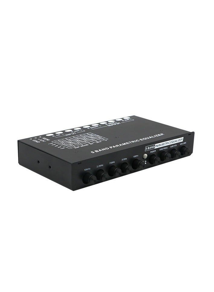 Generic Car Equalizer: 5-Segment Equalizer Car Amplifier Sound EQ Tuned Frequency Division Amplifier  - Image 1