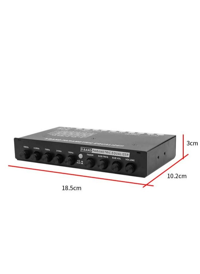 Generic Car Equalizer: 5-Segment Equalizer Car Amplifier Sound EQ Tuned Frequency Division Amplifier  - Image 4