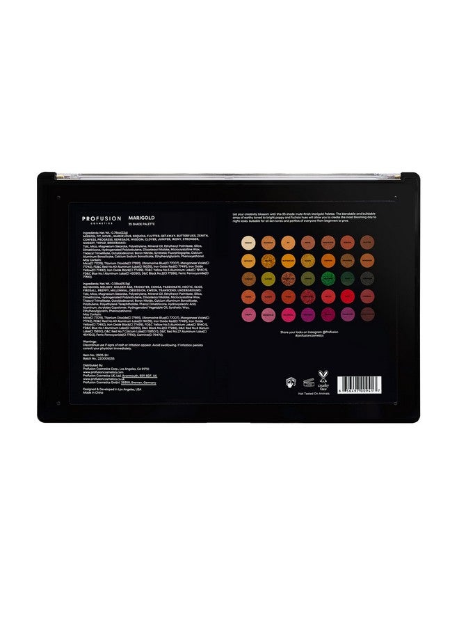 Profusion Cosmetics Marigold 35 Shade Eyeshadow Palette Multicolour - Image 3