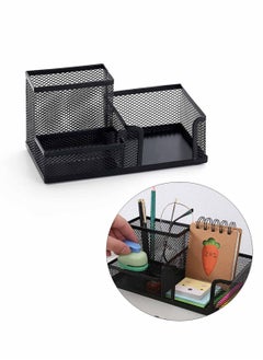 Generic 3 Compartment Desk Organizer Mesh Desktop Pen Storage Holders, Black  - Image 1
