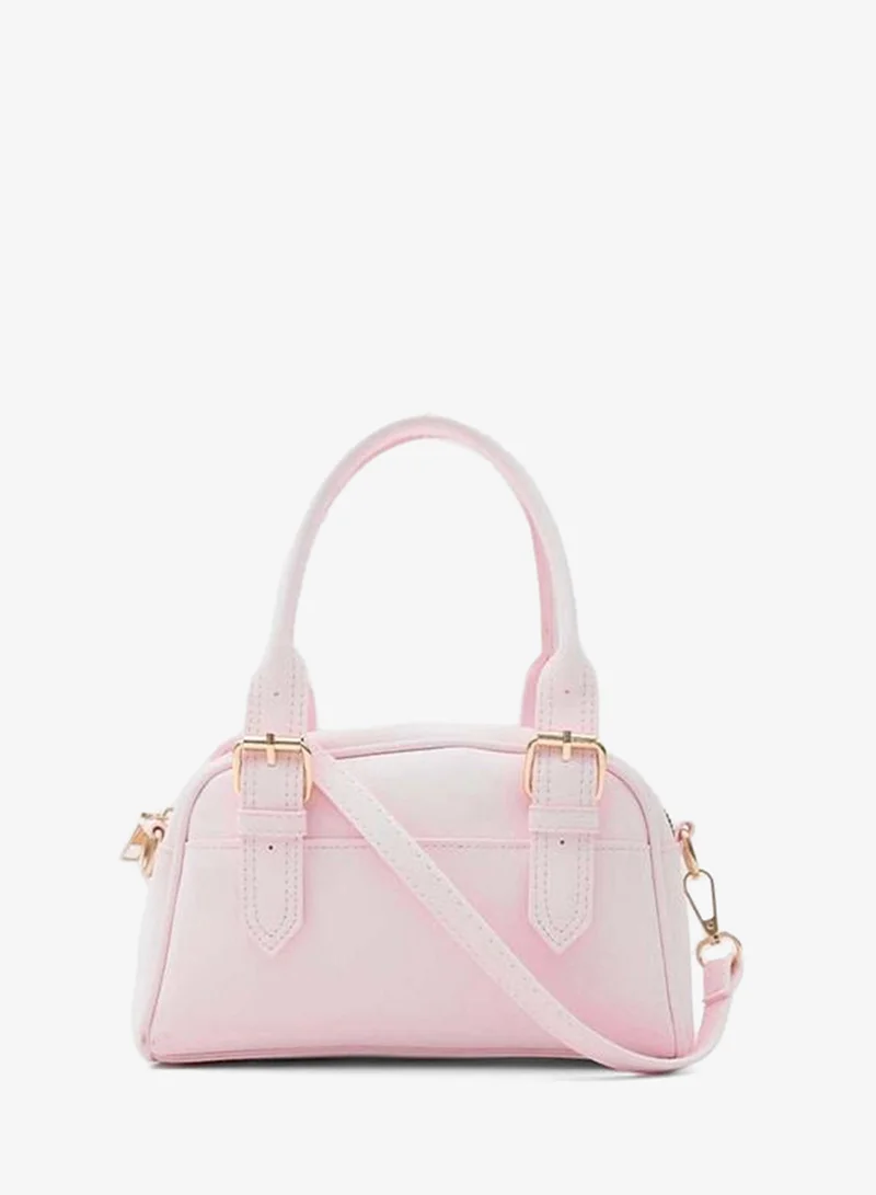 Shule Bags Saffiano Adjustable Hand and Crossbody Bag in Powder Pink.