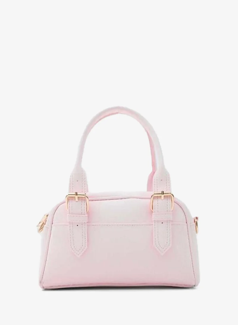 Saffiano Adjustable Hand and Crossbody Bag in Powder Pink.