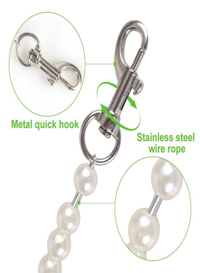 MiOYOOW Pet Leash, 3.94 FT Pearl Dog Leash with 360° Rotating Hooks for Small Dogs Cats Training Running Walking - Image 2