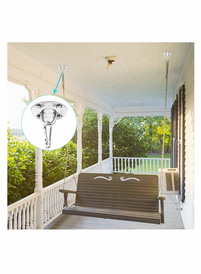 2 Set Ceiling Hook, Hanging Chair Swing Hook Hammock Hanging Hooks Kit Stainless Steel Ceiling Mount Heavy Duty Hook for Porch Chair Yoga Hammock Gym Swing  - Image 2