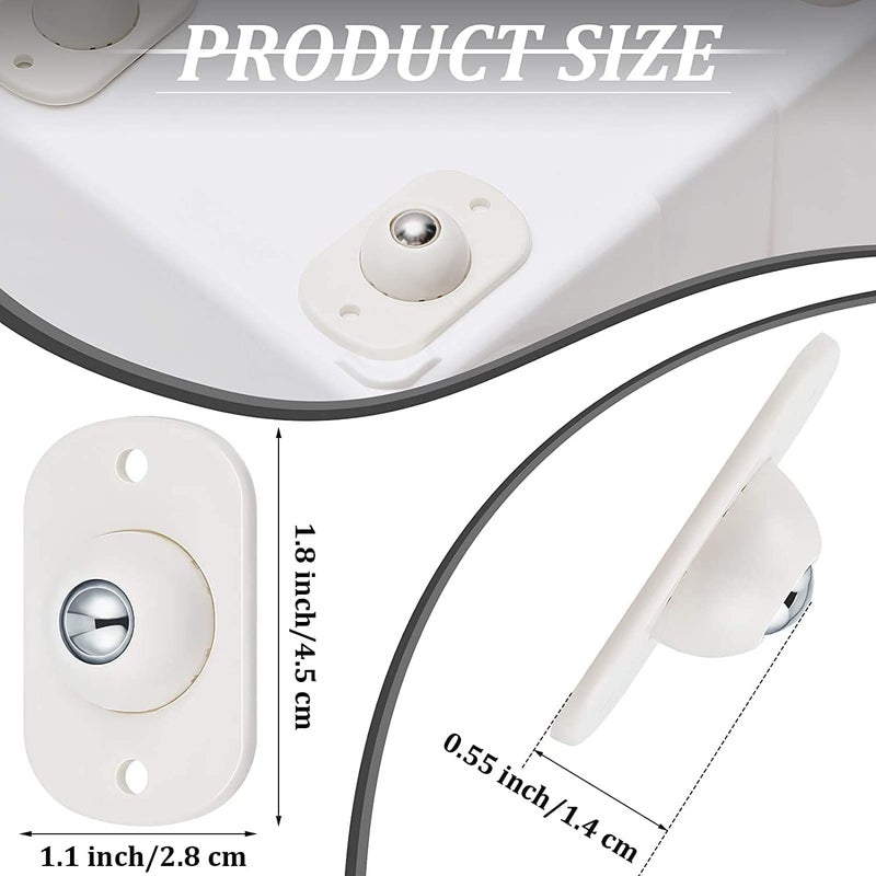 AaruBhakti Universal 360 Self Adhesive wheels for furniture moving Caster Roller For Trolley Gaming Pc Mini Swivel Casters Wheels 8 PCS 1 Wheel