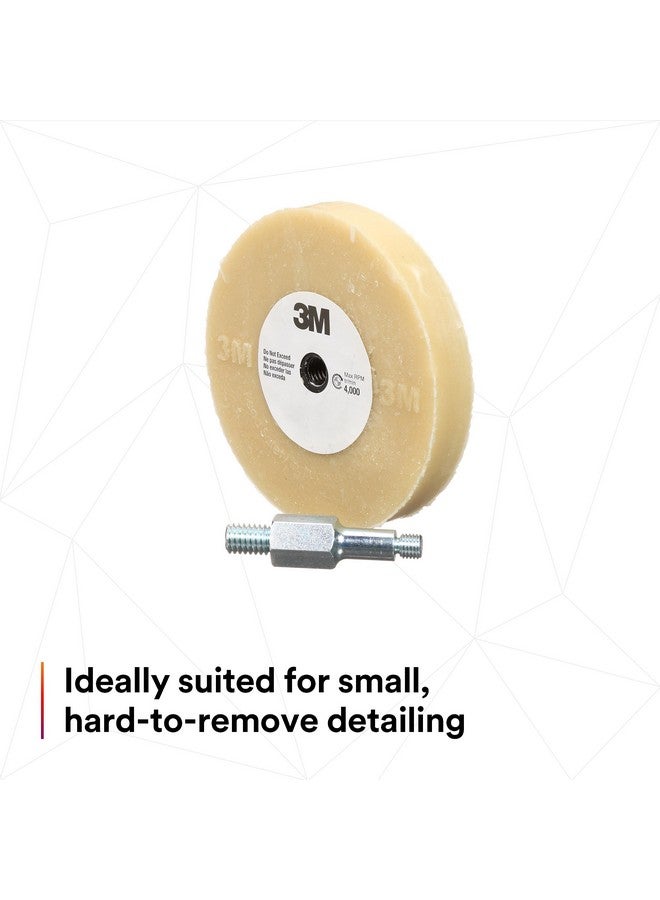 3M 3M Stripe Off Wheel Adhesive Remover Eraser Wheel Removes Decals, Stripes, Vinyl, Tapes and Graphics 4” diameter x 5/8” thick 3/8-16 threaded mandrel 07498 Pack of 1 - Image 5