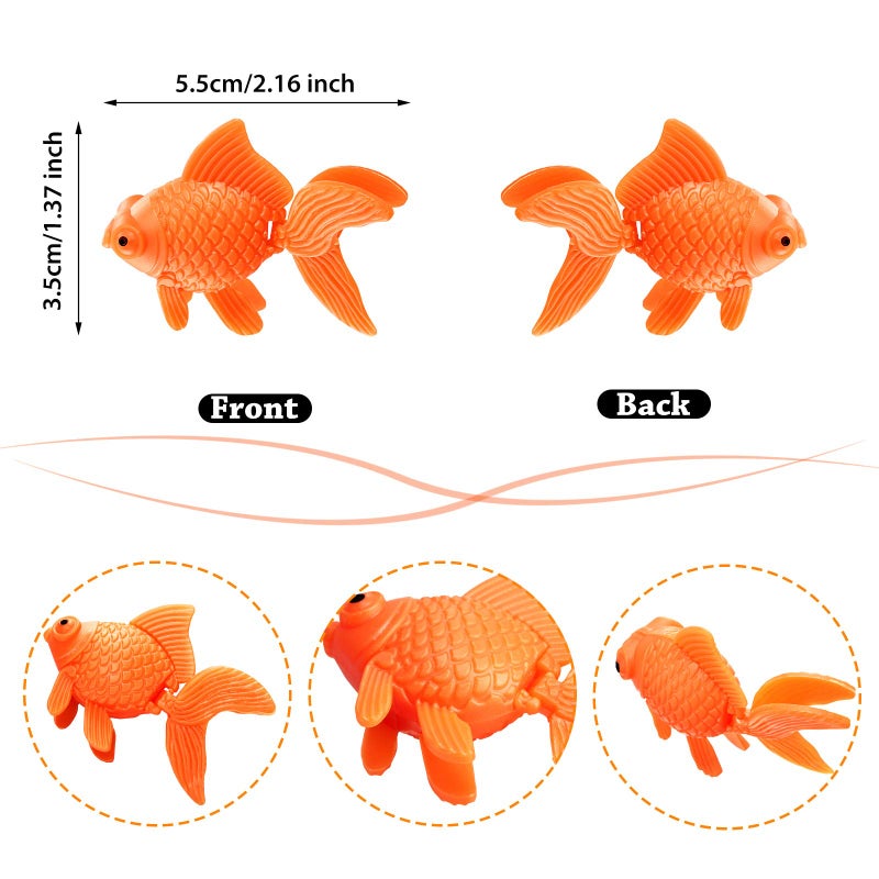 Sumind 30 Pieces Fake Goldfish Plastic Floating Artificial Aquarium Fish Realistic Moving Orange Goldfish Ornament Decorations for Aquarium Tank - Image 2