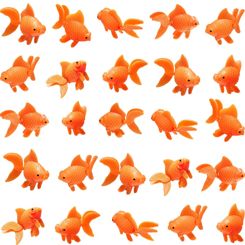 Sumind 30 Pieces Fake Goldfish Plastic Floating Artificial Aquarium Fish Realistic Moving Orange Goldfish Ornament Decorations for Aquarium Tank - Image 1