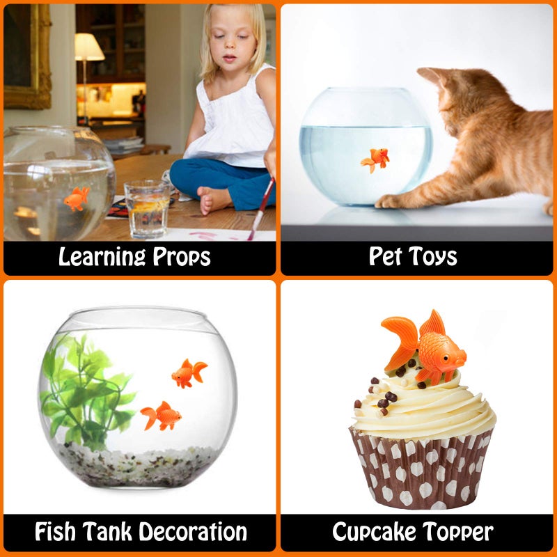 Sumind 30 Pieces Fake Goldfish Plastic Floating Artificial Aquarium Fish Realistic Moving Orange Goldfish Ornament Decorations for Aquarium Tank - Image 5