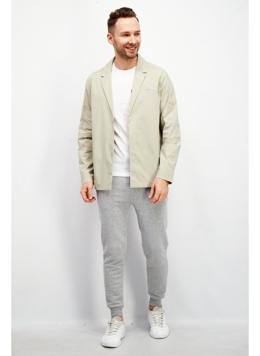 PUMA Men Athletic Fit Embroidered Logo Semi-Formal Jacket, Olive  - Image 3
