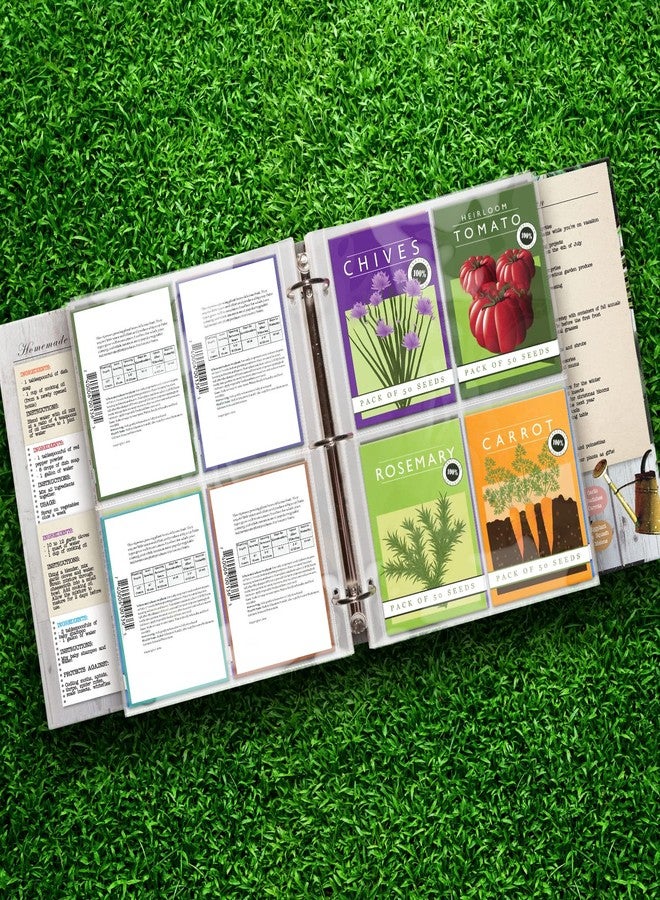 CraftSaints 400 Pockets Seed Storage Organizer Sleeves (50 Pack) Slot Size 3.5x5, 4 Pocket Garden Seed Organizer, Clear Sleeves for Seed Packet Storage, Seed Keeper, Seed Organizer Binder - Image 5