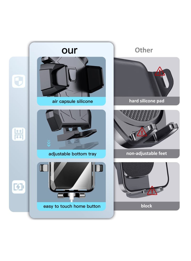 SYOSI Dashboard Windshield Car Phone Mount, Super Suction Cup Phone Mount [Military-Grade Suction] Universal Car Phone Holder Hands Free Dashboard Phone Mount for iPhone Samsung & Other Cellphone - Image 4