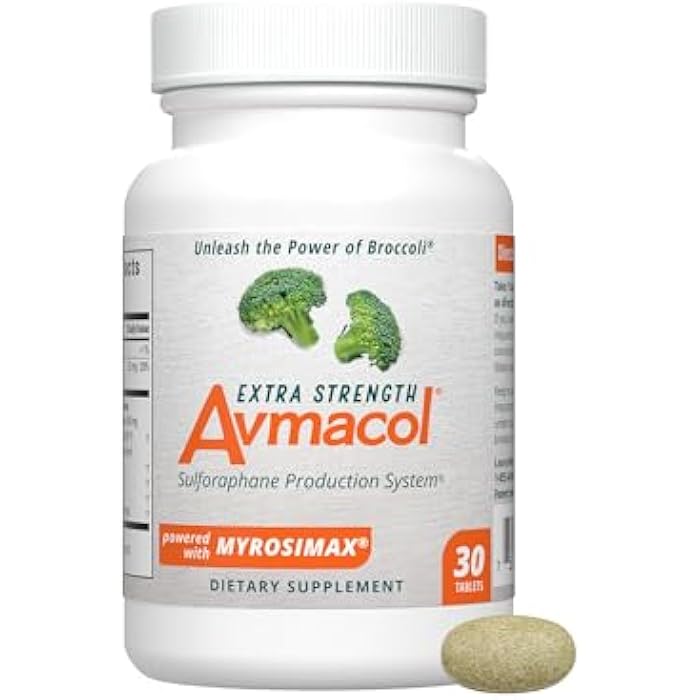 Nutramax Laboratories Avmacol Extra Strength Sulforaphane-Producing Supplement for Detoxification, Antioxidant Support, Immune Health, Adults & Children, Moringa, 30 Tablets - Image 1