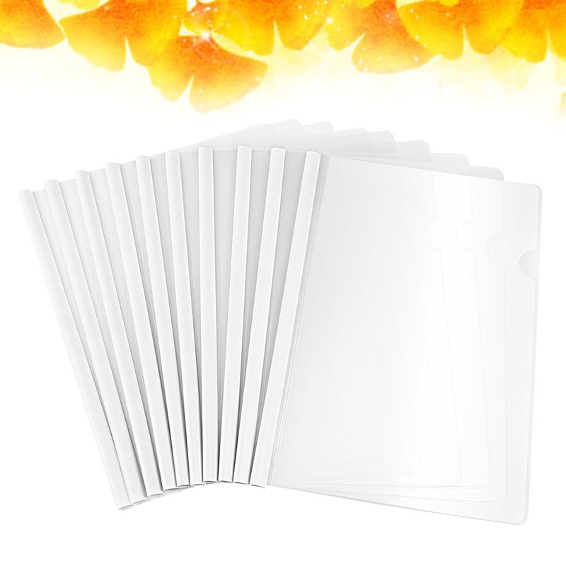 20pcs Transparent File Folder Sliding Report Covers for A4 Report Display Cover Organizer Binder Home Office Supplies (White） - Image 4