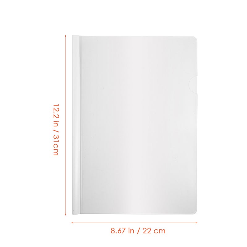 20pcs Transparent File Folder Sliding Report Covers for A4 Report Display Cover Organizer Binder Home Office Supplies (White） - Image 5