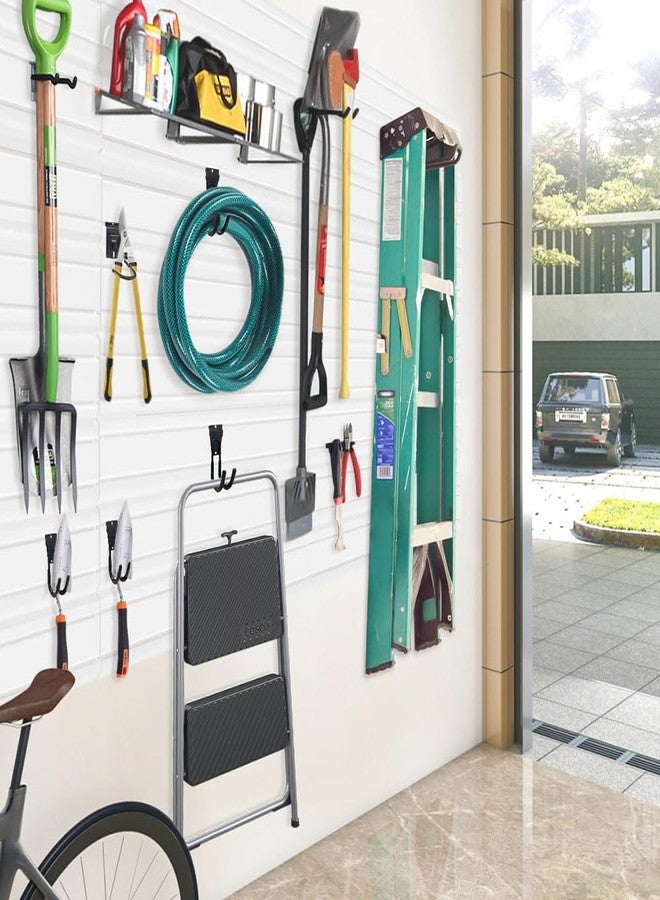 BELLO YON Slatwall Panel 6PCS PVC Slatwall Board, 6" x 24" Wall Mounted Slat Wall Rack, Heavy Duty Garage Wall Organizer, White - Image 2