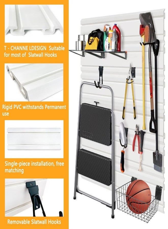 BELLO YON Slatwall Panel 6PCS PVC Slatwall Board, 6" x 24" Wall Mounted Slat Wall Rack, Heavy Duty Garage Wall Organizer, White - Image 5