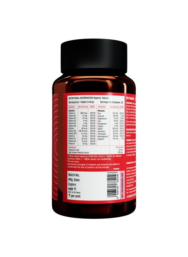 HEALTHKART هيلث كارت hk فيتالز متعدد الفيتامينات بلس للنساء (30 قرص) | متعدد الفيتامينات اليومي للنساء | للطاقة والمفاصل والبشرة والشعر - Image 3