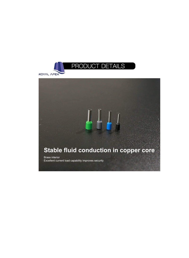 Insulated Ferrules Terminal Block Cord End Wire Tubular Connector, Electrical Crimp Cable Lugs, Terminal Cable Crimp Cable Sleeve for Wire Connection (Pack of 100) (50mm - E5020, Red) - Image 3