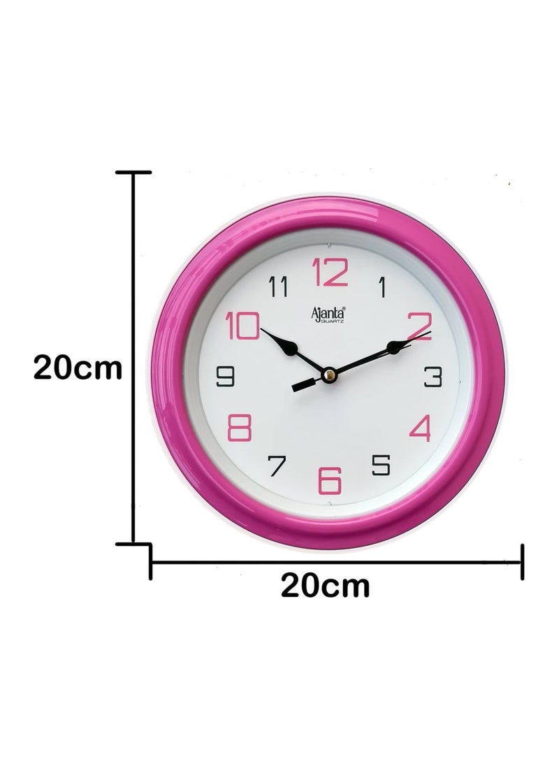 Ajanta - Ajanta Abstract Plastic Round Analog Wall Clock - Pink - Image 1