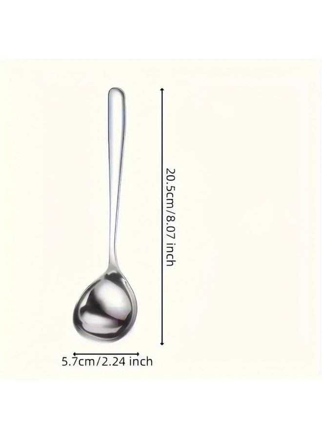 5pcs Stainless Steel Soup Spoons With Long Handles For Hot Pot Porridge And Home Kitchen - Image 3