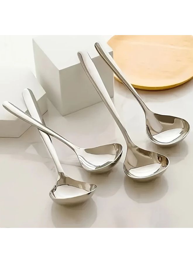 5pcs Stainless Steel Soup Spoons With Long Handles For Hot Pot Porridge And Home Kitchen - Image 2