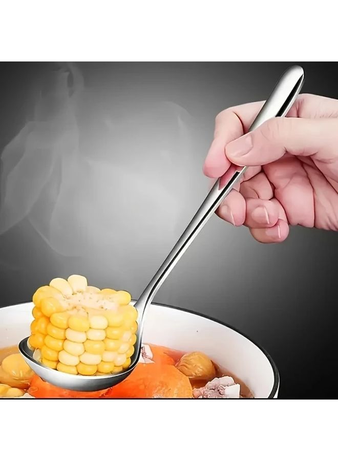 5pcs Stainless Steel Soup Spoons With Long Handles For Hot Pot Porridge And Home Kitchen - Image 5