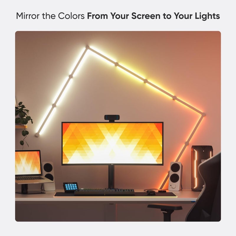 Nanoleaf Lines Squared Expansion Pack, 3 Additional Smart Light Bars LED RGBW (90 Angle) - Backlit Modular Wi-Fi Colour Changing Wall Lights, Works with Alexa Google Apple Homekit, Decor & Ga - Image 5