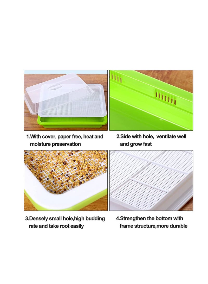 Generic Seedling Trays, Seed Germination Tray, Sprouter BPA Free Nursery Sprouting Kit for Wheatgrass Soybean Mung Hydroponics Planting Garden Home Office 1 pcs - Image 2
