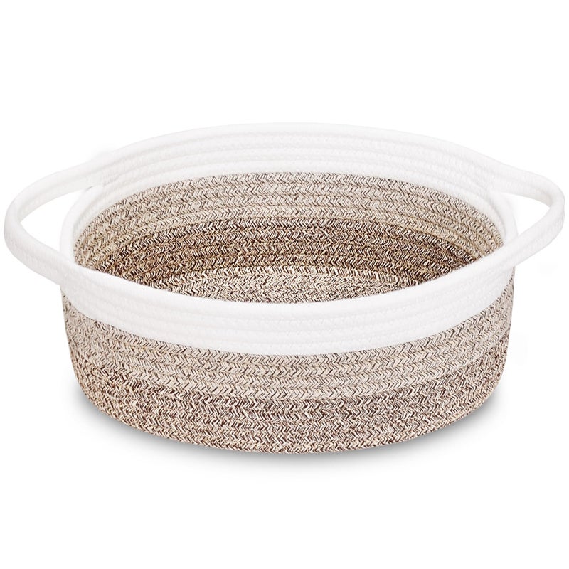ABenkle Small Woven Baskets 12x8x5 Rope Baby Toy Storage Basket with Handle Durable Gift Basket Empty for Graduation Easter Christmas - Image 2