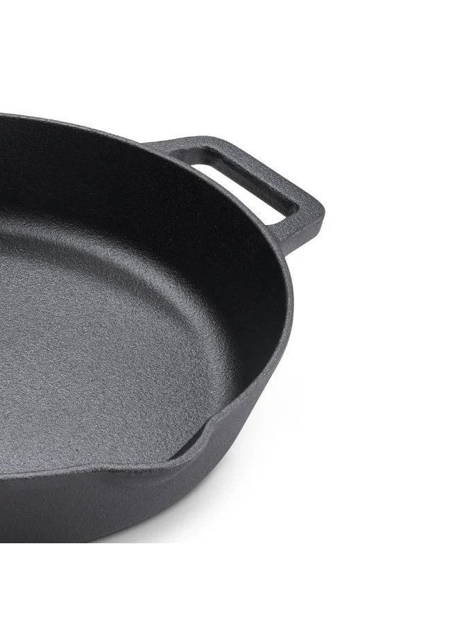 برستيج Prestige Cast Iron Dual Handle Fry Pan 24 cm | Cast Iron Skillet | Induction Frying Pan | Iron Fry Pan |  Pre-Seasoned Cast Iron Cookware PR48887