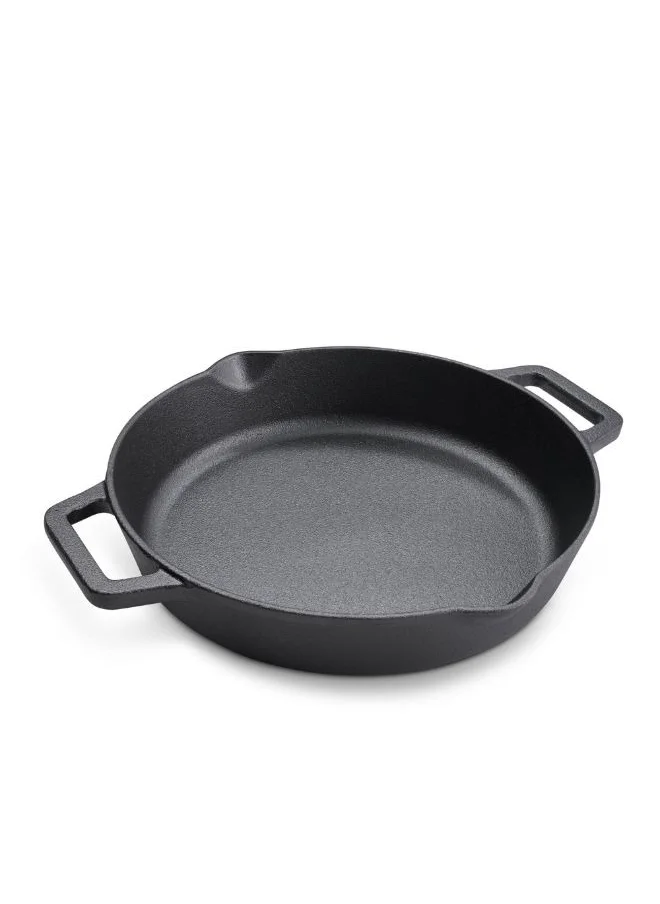 برستيج Prestige Cast Iron Dual Handle Fry Pan 24 cm | Cast Iron Skillet | Induction Frying Pan | Iron Fry Pan |  Pre-Seasoned Cast Iron Cookware PR48887