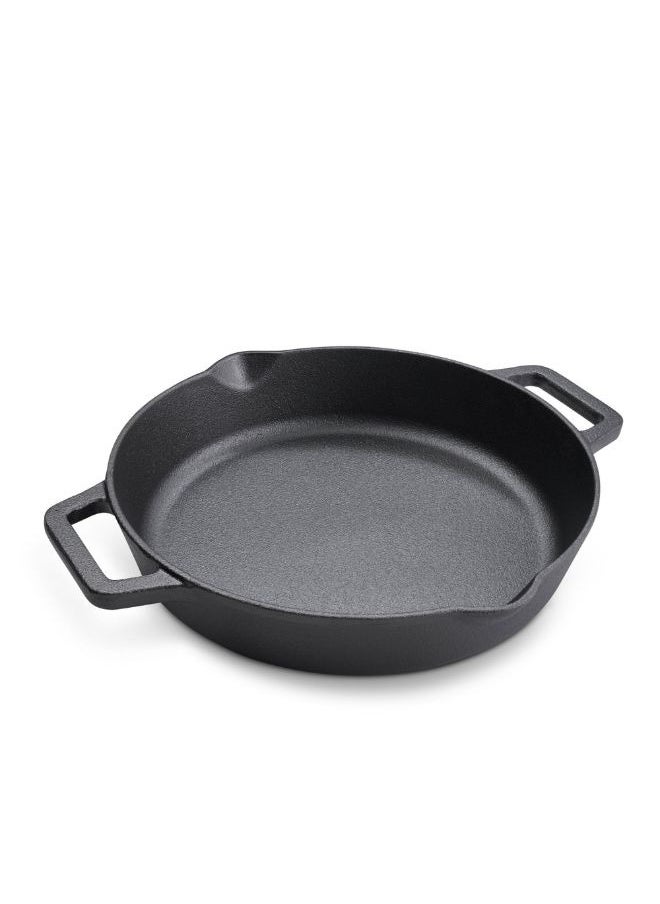 Prestige Prestige Cast Iron Dual Handle Fry Pan 24 cm | Cast Iron Skillet | Induction Frying Pan | Iron Fry Pan |  Pre-Seasoned Cast Iron Cookware PR48887  - Image 1