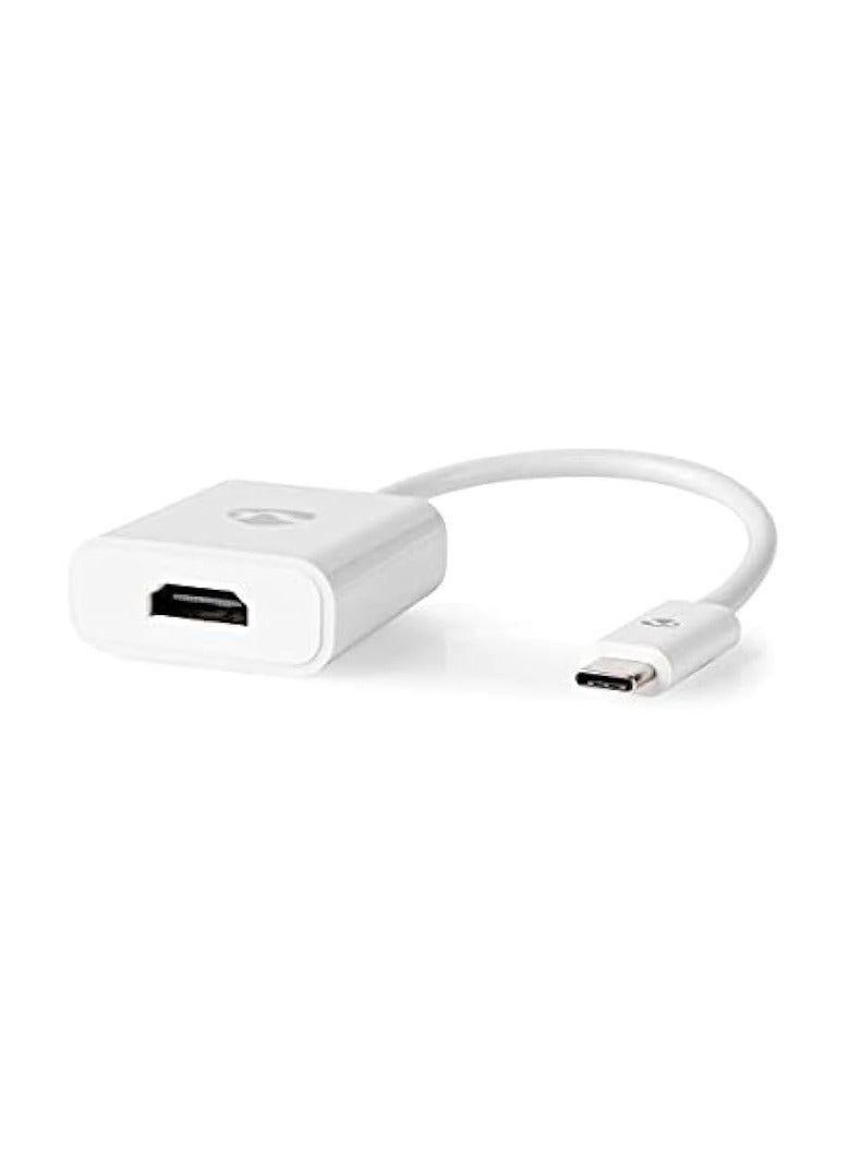 NEDIS USB Adaptor - USB 3.1 - USB Type-C Male - HDMI - 0.20 m - Round - Nickel Plated - PVC - White Imported from Nederlends - Image 2