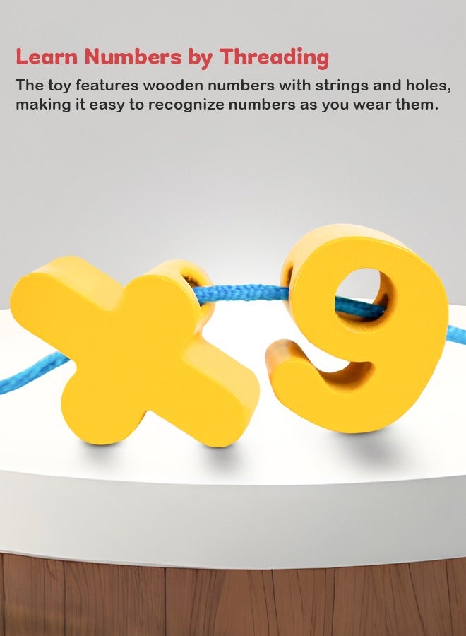 BAYBEE Wooden Lacing Children's Beads & 1 String 15 Pieces, Fine Motor Skills Toys for Kids, Stringing Toy With Rope For Early Learning, Focus Training And Parent-child Interaction Toy for Kids - Image 3